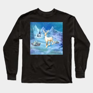 Wonderful fantasy animal in a winter landscape Long Sleeve T-Shirt